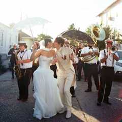 Reeve Carney and Eva Noblezada Turned Their Wedding Into a New Orleans Love Parade
