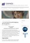 Research paper thumbnail of « Le normal et le pathologique, 80 ans après » – Programme du colloque (24 mai 2023)