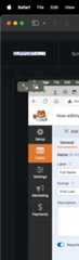 Safari showing sidebar when you hover over the edge.