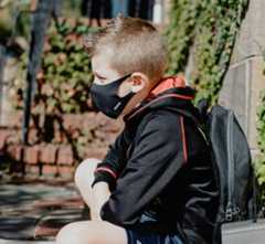 Boy wearing mask