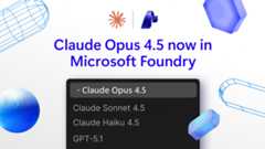 A white background with text introducing Claude Opus 4.5, the newest model in Microsoft Foundry.