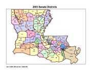 Figure 1: This map shows the Louisiana Senate districts after the 2000 census.