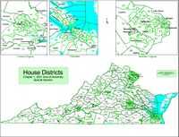 Figure 1: This map shows the Virginia House districts after 2001 redistricting.