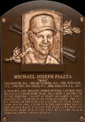 Mike Piazza Hall of Fame plaque