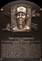 Ted Simmons Hall of Fame plaque