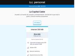 The website screenshot for http://www.cablevisionfibertel.com.ar/