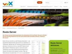 The website screenshot for https://www.vix.at/vix_routeserver.html