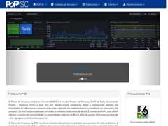 The website screenshot for http://www.pop-sc.rnp.br