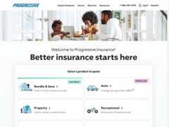 The website screenshot for http://progressive.com