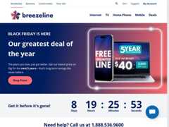 The website screenshot for https://breezeline.com