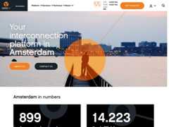 The website screenshot for https://www.ams-ix.net