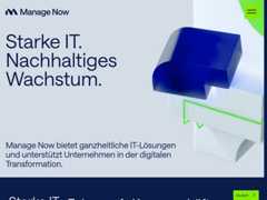 The website screenshot for https://www.manage-now.de/