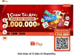 The website screenshot for https://shopeepay.vn