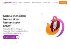 The website screenshot for https://yam.net.id