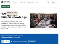 The website screenshot for https://wikimediafoundation.org/