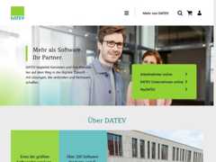 The website screenshot for https://www.datev.de