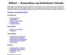 The website screenshot for http://www.rhnet.is
