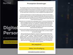 The website screenshot for https://northcdatacenters.de