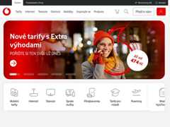 The website screenshot for http://www.vodafone.cz