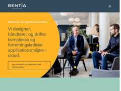 The website screenshot for http://www.sentia.dk