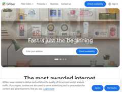 The website screenshot for https://fiber.google.com/