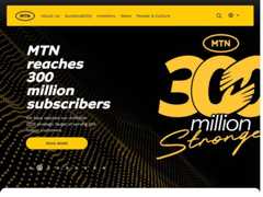 The website screenshot for https://www.mtn.com