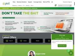 The website screenshot for http://www.ptcl.com.pk/