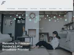 The website screenshot for https://fibrecast.uk