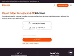 The website screenshot for https://gcore.com/
