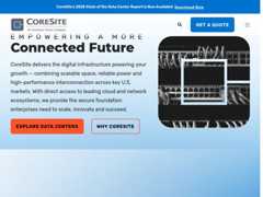 The website screenshot for http://www.coresite.com
