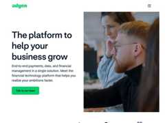 The website screenshot for https://www.adyen.com/