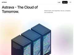 The website screenshot for https://www.astrava.cloud/
