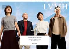 The website screenshot for http://www.lvmh.com
