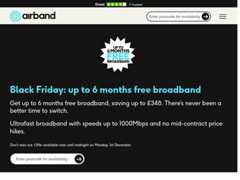 The website screenshot for https://www.airband.co.uk