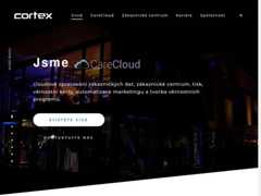 The website screenshot for https://www.cortex.cz
