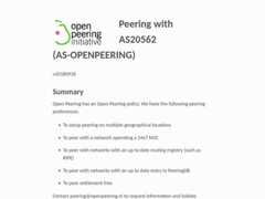 The website screenshot for http://www.openpeering.nl