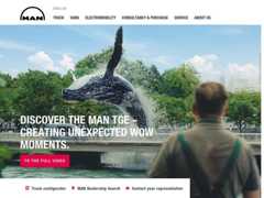 The website screenshot for https://www.man.eu