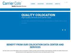 The website screenshot for http://www.carrier-colo.com