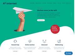 The website screenshot for https://www.a1.nl