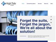 The website screenshot for https://hightidegroup.net