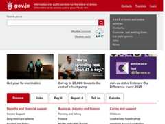 The website screenshot for https://www.gov.je/