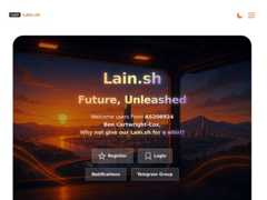 The website screenshot for https://www.lain.sh