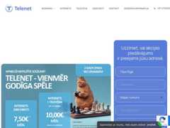 The website screenshot for https://telenet.lv/