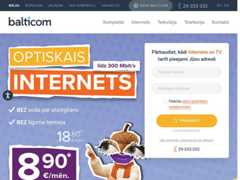 The website screenshot for https://www.balticom.lv