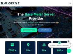 The website screenshot for https://www.novoserve.com/