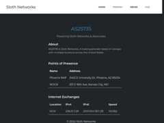 The website screenshot for https://slothnetworks.net