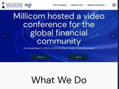 The website screenshot for http://www.millicom.com/