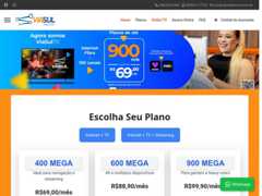 The website screenshot for http://www.viasultelecom.com.br