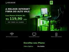 The website screenshot for http://www.altovalenet.com.br