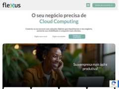 The website screenshot for http://www.flexussolucoes.com.br